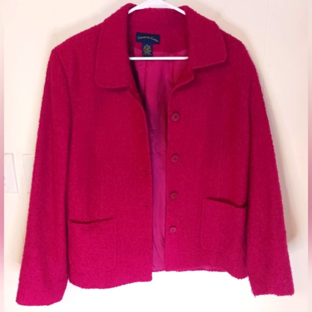 Charter Club Magenta wool blend jacket. Size 16